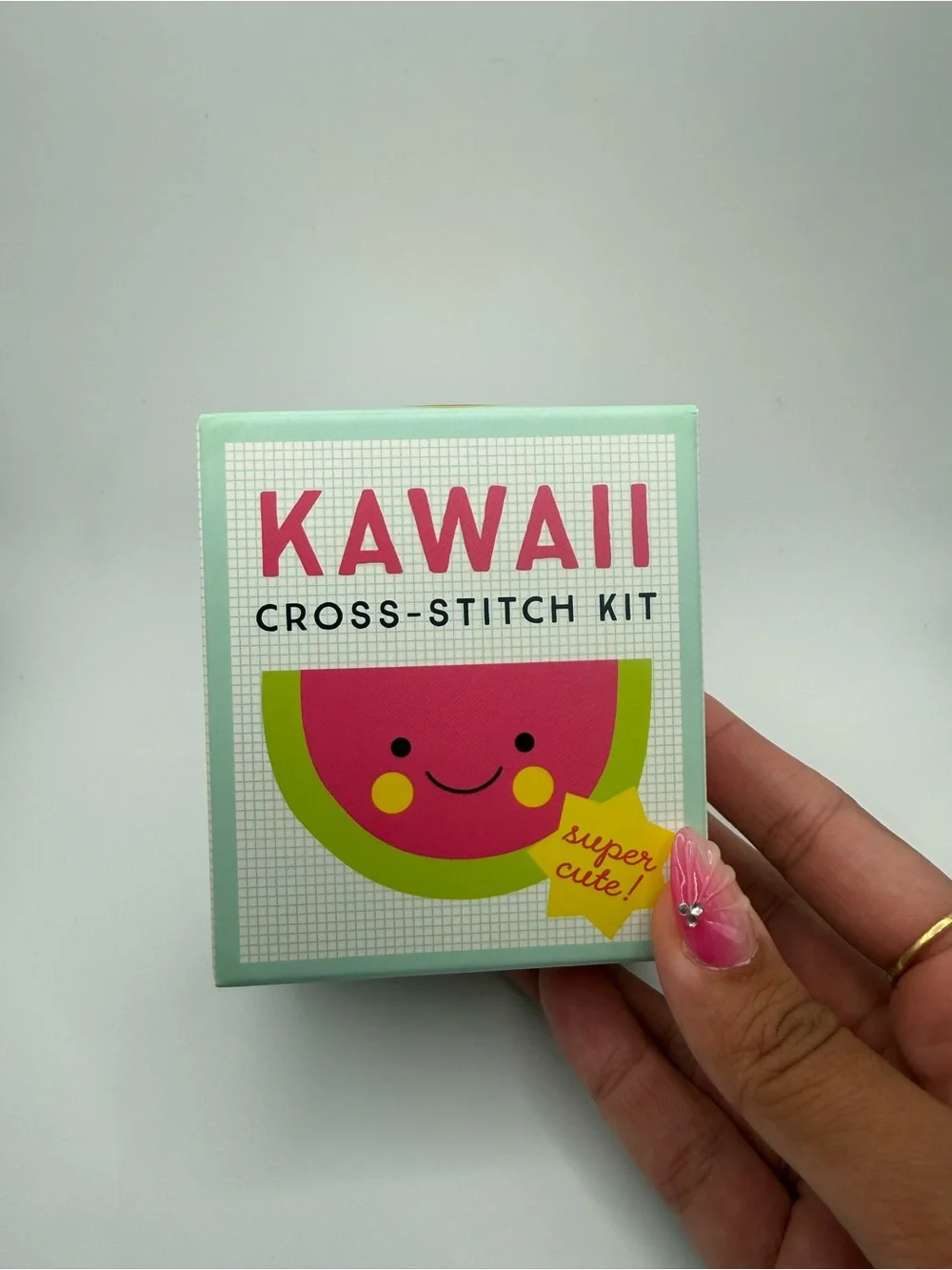 Kawaii Kids Pink Watermelon Cross-Stitch Kit